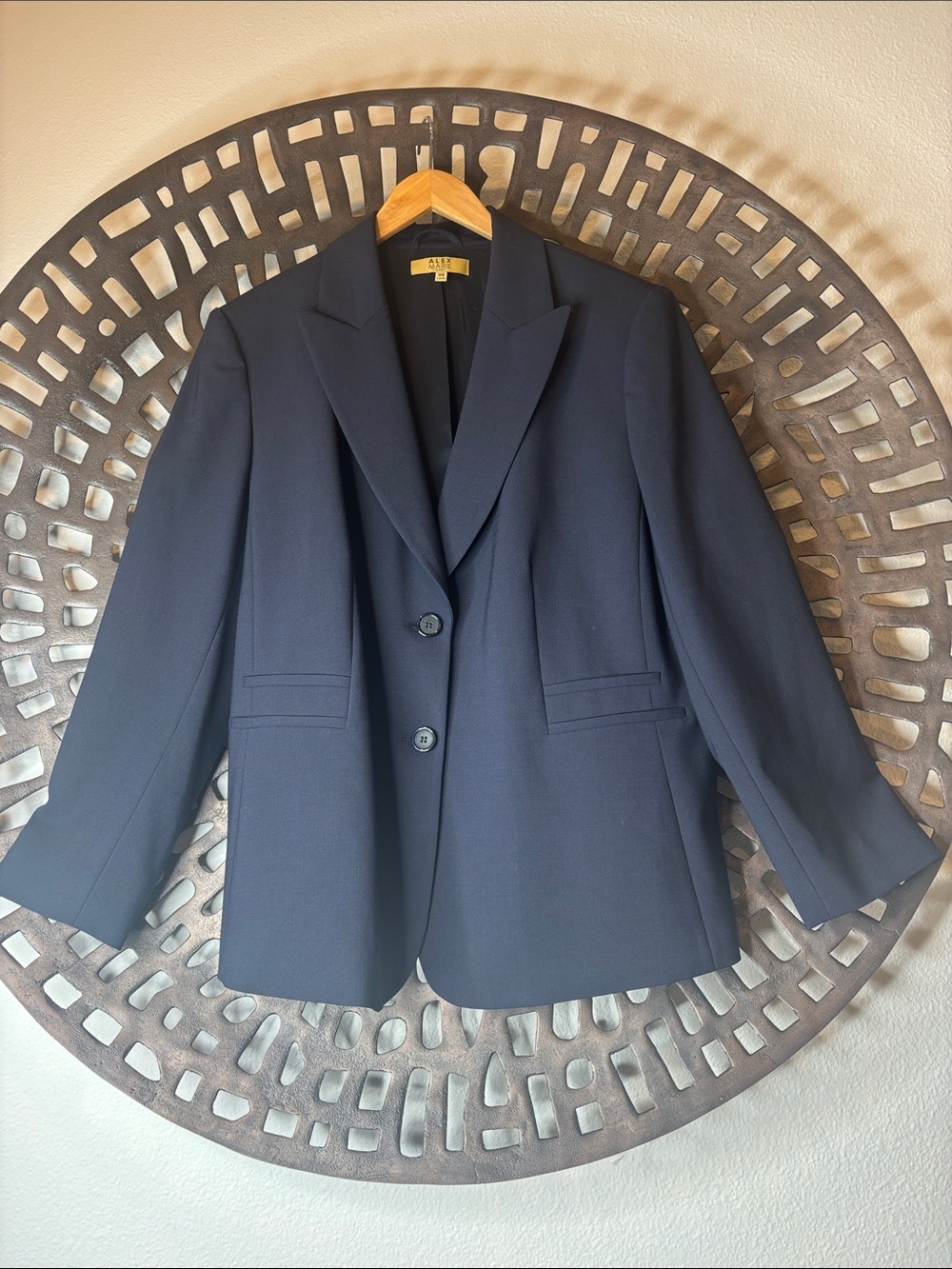 💙 Career Navy Stretch Blazer Jacket Workwear Office Alex Marie 18W 💙